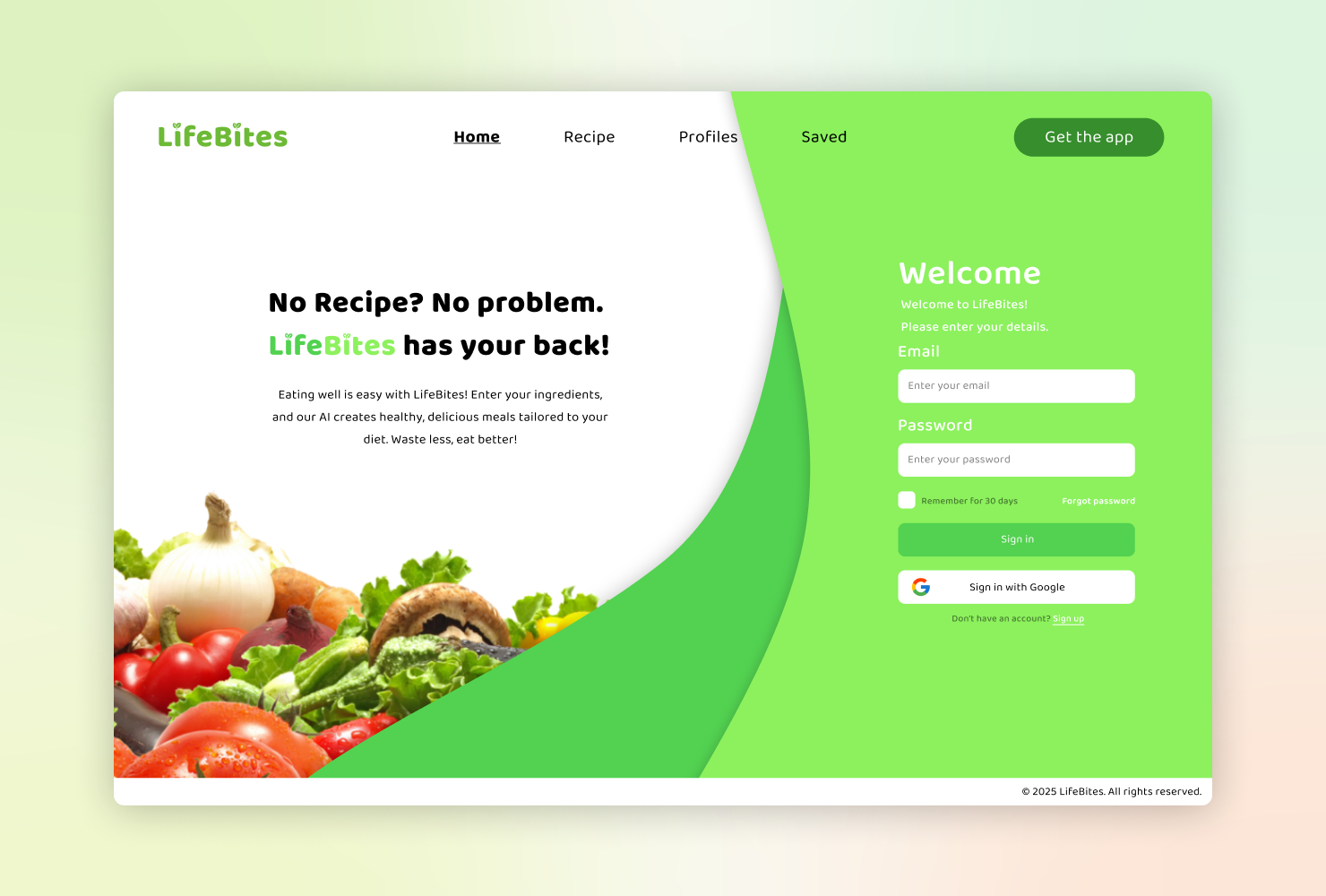 LifeBites / Website preview