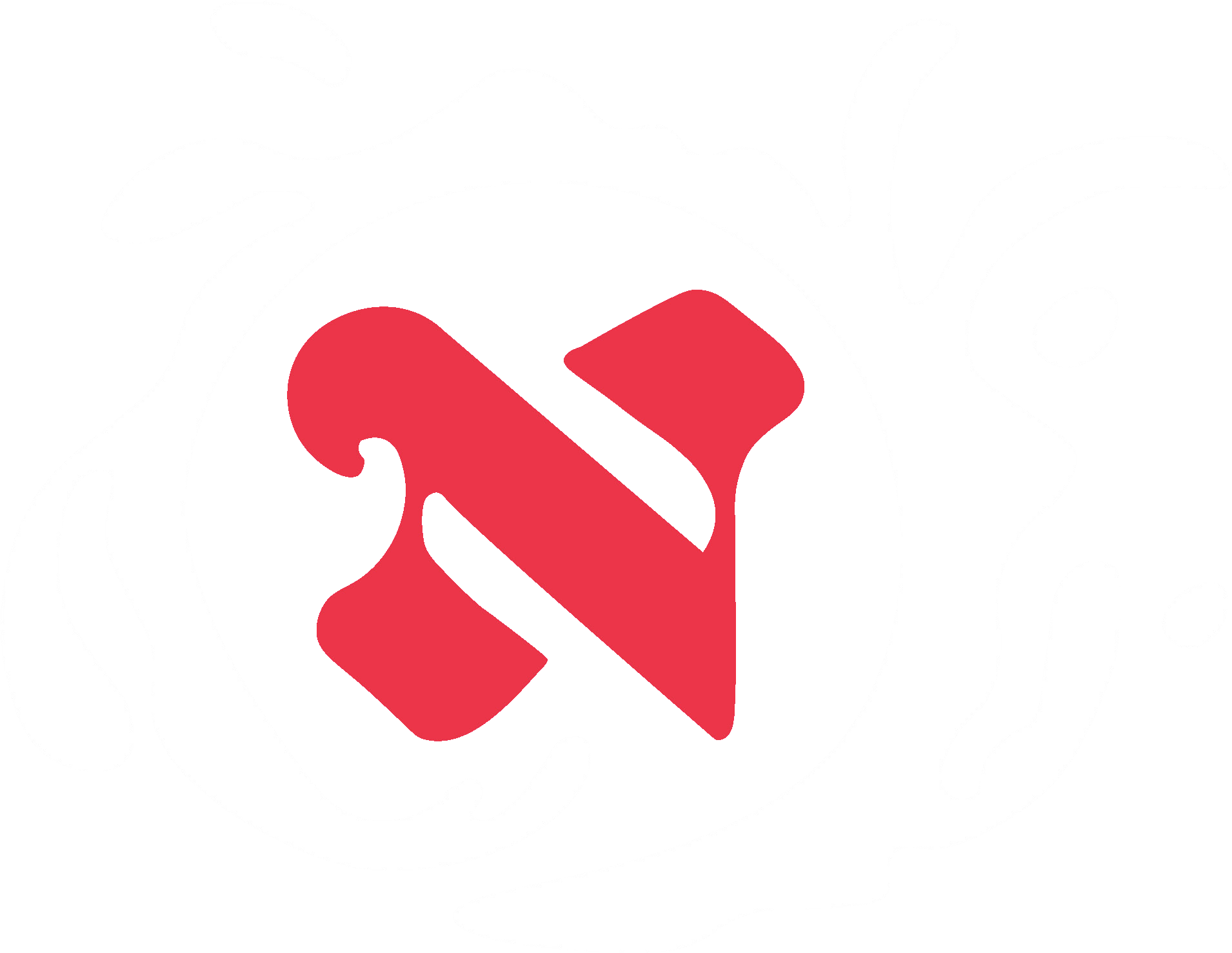 The proposed red N monogram surrounded by a white milk splash.